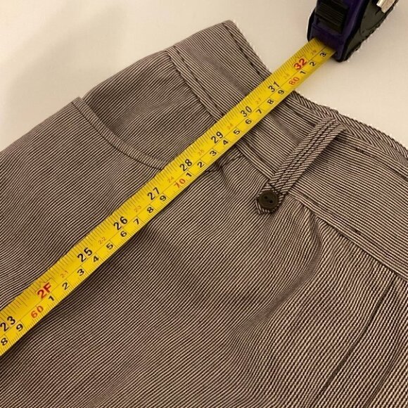 Brown Pin Striped Ankle Pants Petites 10P - Picture 7 of 10